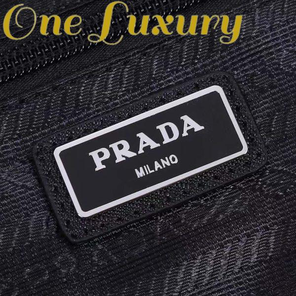 Replica Prada Unisex Re-Nylon Saffiano Leather Handles Duffle Black Bag 11