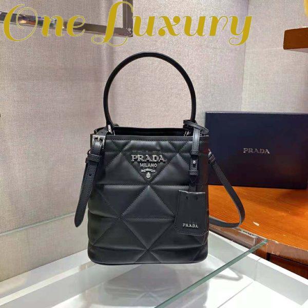 Replica Prada Women Bucket Design Spectrum Leather Bag-Black 4