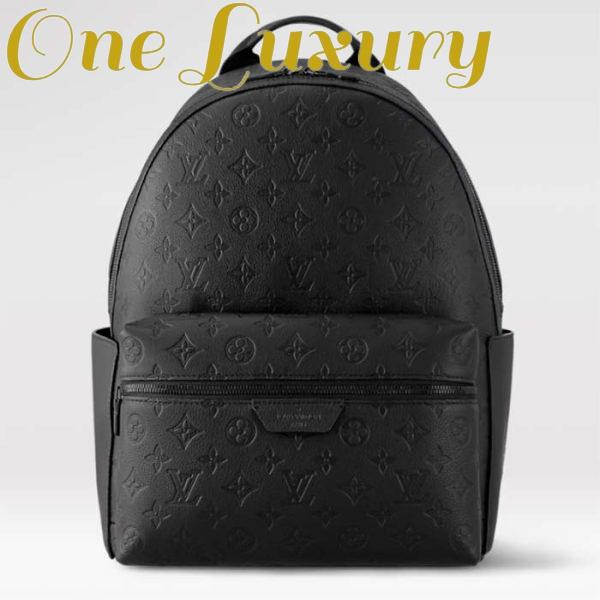 Replica Louis Vuitton LV Unisex Discovery Backpack Black Calf Leather Cowhide Double Zip 2