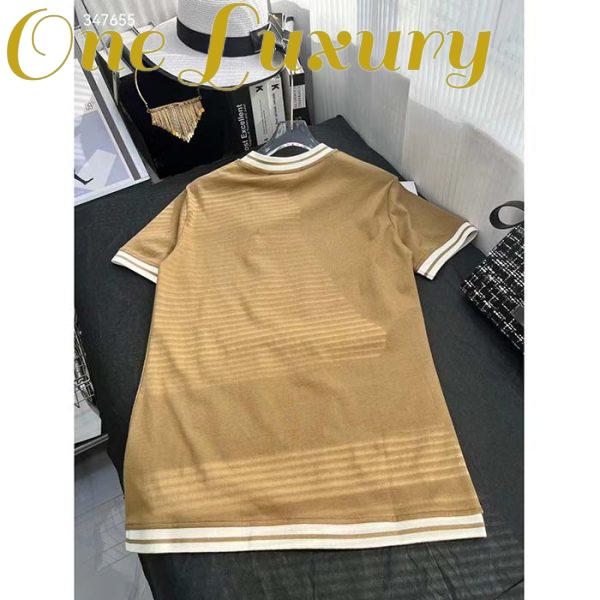 Replica Gucci Men GG Adidas x Gucci Cotton T-Shirt Camel Jersey Trefoil Print Crewneck 5
