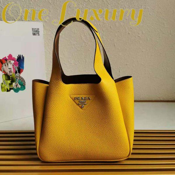 Replica Prada Women Calf Leather Handbag-Yellow 3