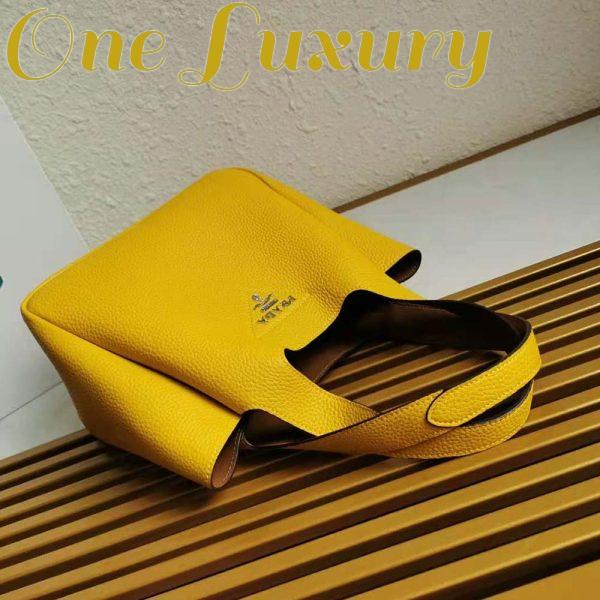 Replica Prada Women Calf Leather Handbag-Yellow 7