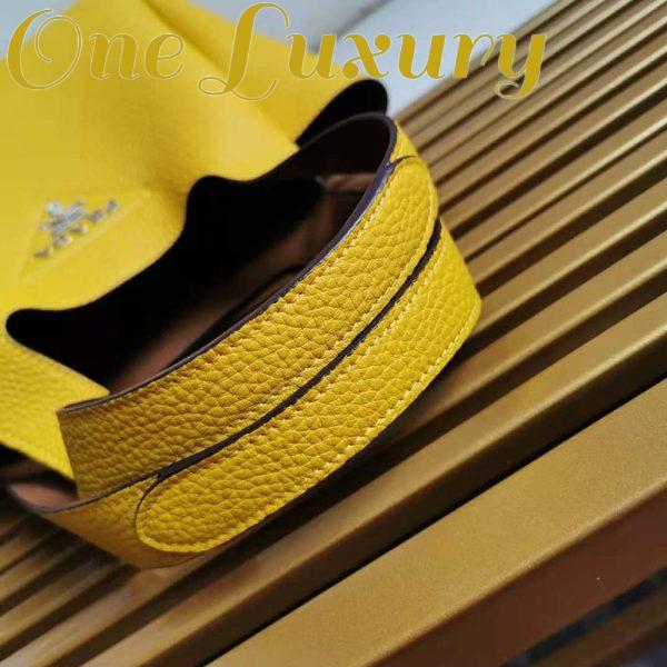 Replica Prada Women Calf Leather Handbag-Yellow 8