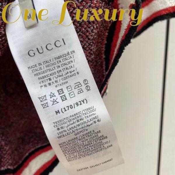 Replica Gucci Men GG Cotton Jacquard Polo Shirt Ivory Red Polo Collar Short Sleeves 11