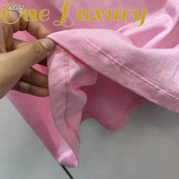 Replica Gucci Men GG Interlocking G Heart T-Shirt Pink Cotton Jersey Crewneck Oversize Fit 10