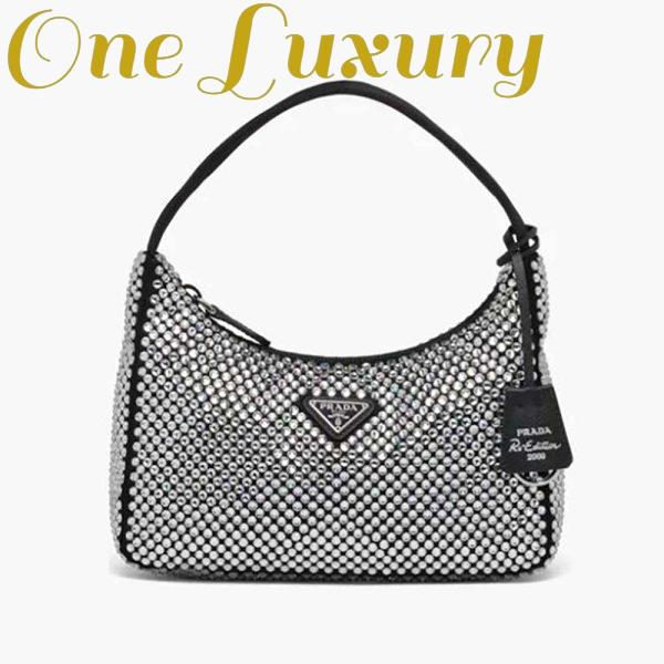 Replica Prada Women Duchesse and Crystal Mini-Bag-Black