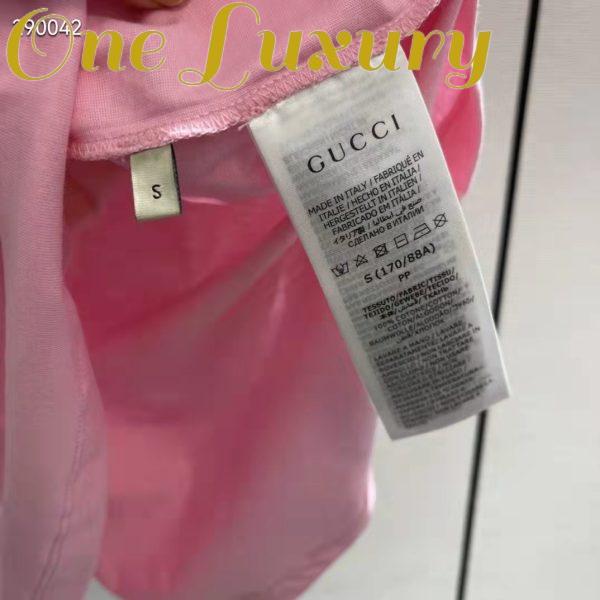 Replica Gucci Men GG Interlocking G Heart T-Shirt Pink Cotton Jersey Crewneck Oversize Fit 11