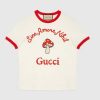Replica Gucci Men GG Tiger Interlocking G T-Shirt Pink Cotton Jersey Flower Crewneck Oversize Fit 13