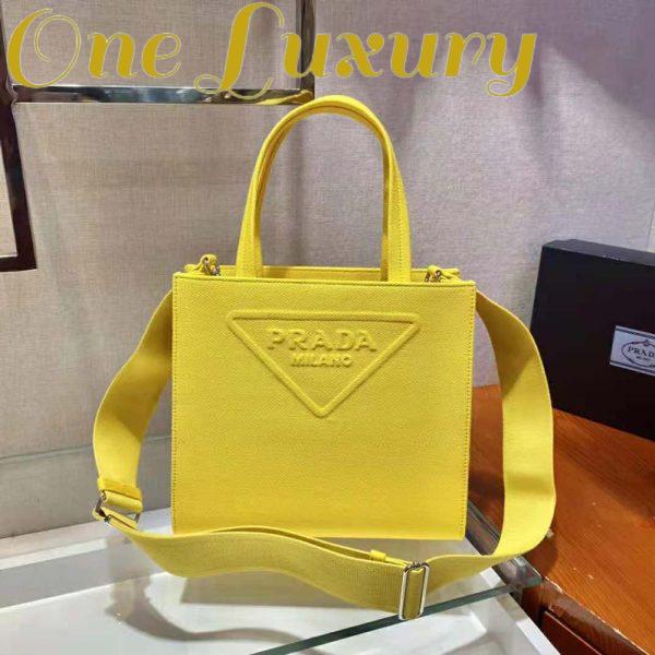 Replica Prada Women Drill Tote Handles Bag-Yellow 4