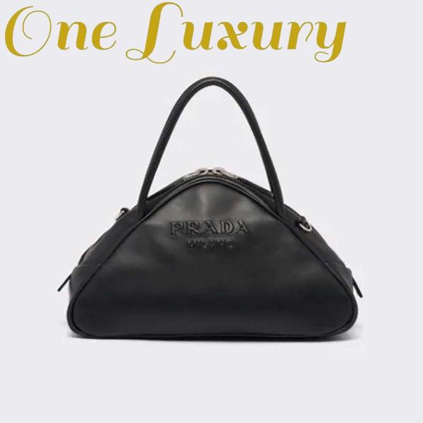 Replica Prada Women Leather Prada Triangle Bag-Black 2
