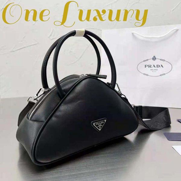 Replica Prada Women Leather Prada Triangle Bag-Black 6