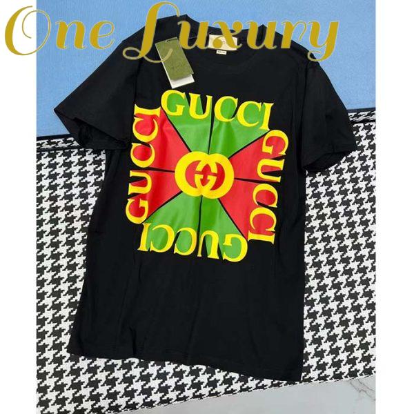 Replica Gucci Men GG Vintage Logo Print T-Shirt Black Cotton Jersey Crewneck Short Sleeves 3