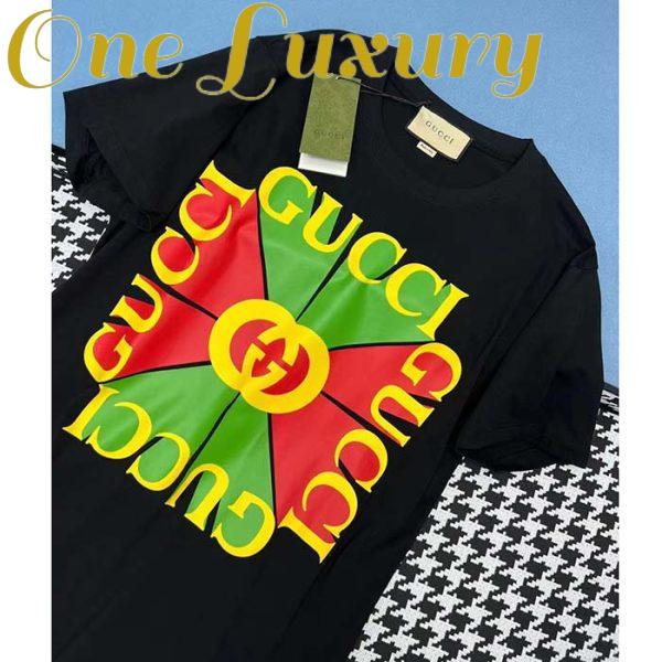 Replica Gucci Men GG Vintage Logo Print T-Shirt Black Cotton Jersey Crewneck Short Sleeves 4