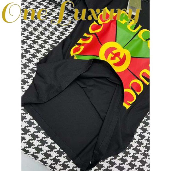 Replica Gucci Men GG Vintage Logo Print T-Shirt Black Cotton Jersey Crewneck Short Sleeves 6