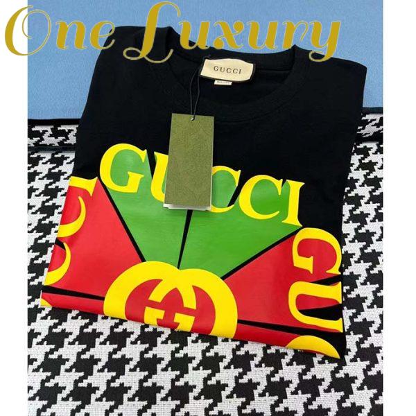 Replica Gucci Men GG Vintage Logo Print T-Shirt Black Cotton Jersey Crewneck Short Sleeves 7