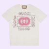 Replica Gucci Men GG Vintage Logo Print T-Shirt Off White Cotton Jersey Crewneck