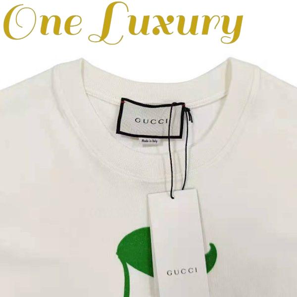 Replica Gucci Men Gucci Beverly Hills Cherry Print T-Shirt Cotton Jersey Crewneck Short Sleeves 9