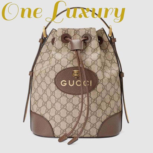 Replica Gucci GG Unisex Neo Vintage GG Supreme Backpack-Brown