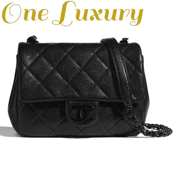 Replica Chanel Women Flap Bag Grained Calfskin & Lacquered Metal 3