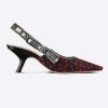 Replica Dior Women Shoes J’Adior Slingback Pump Two-Tone Embroidered Cotton Ribbon Flat Bow 12