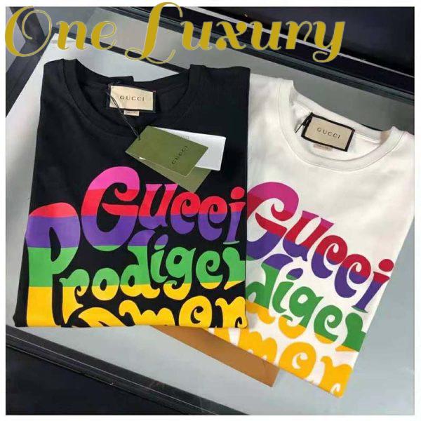 Replica Gucci Men Gucci Prodige D’Amour Print T-Shirt Cotton Crewneck Oversize Fit-Black 5