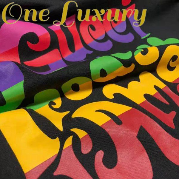 Replica Gucci Men Gucci Prodige D’Amour Print T-Shirt Cotton Crewneck Oversize Fit-Black 8