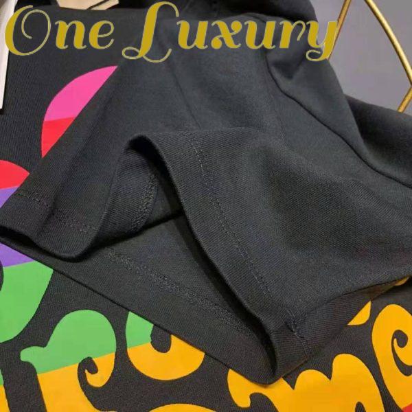 Replica Gucci Men Gucci Prodige D’Amour Print T-Shirt Cotton Crewneck Oversize Fit-Black 9