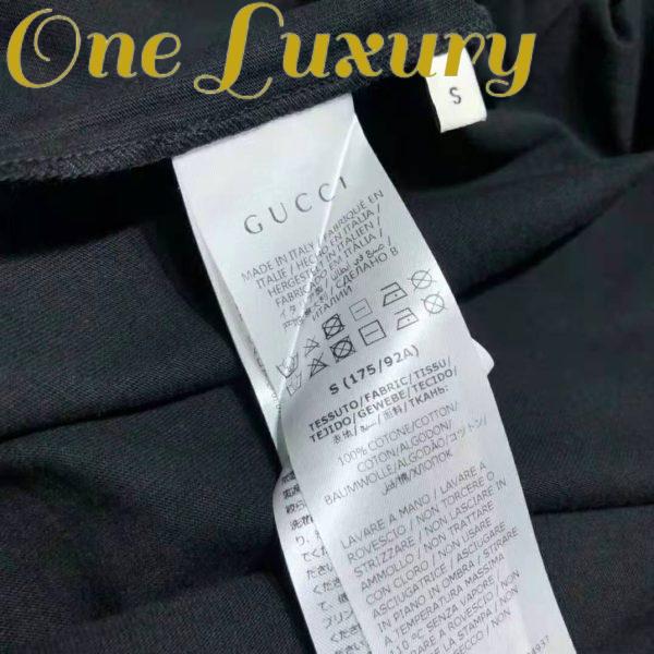 Replica Gucci Men Gucci Prodige D’Amour Print T-Shirt Cotton Crewneck Oversize Fit-Black 12