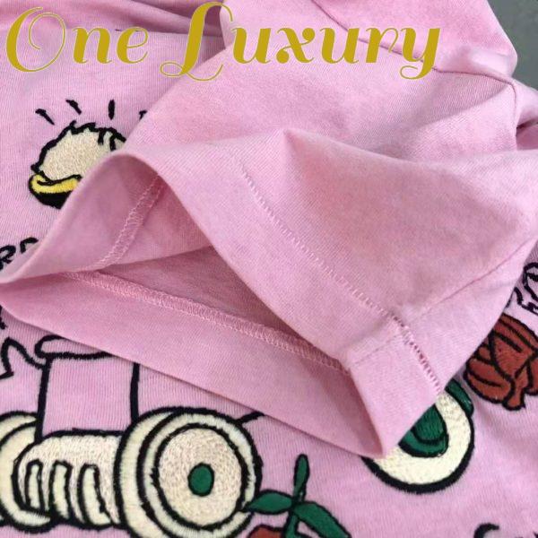 Replica Gucci Women Disney x Gucci Donald Duck T-Shirt Cotton Jersey Crewneck Short Sleeves-Pink 9
