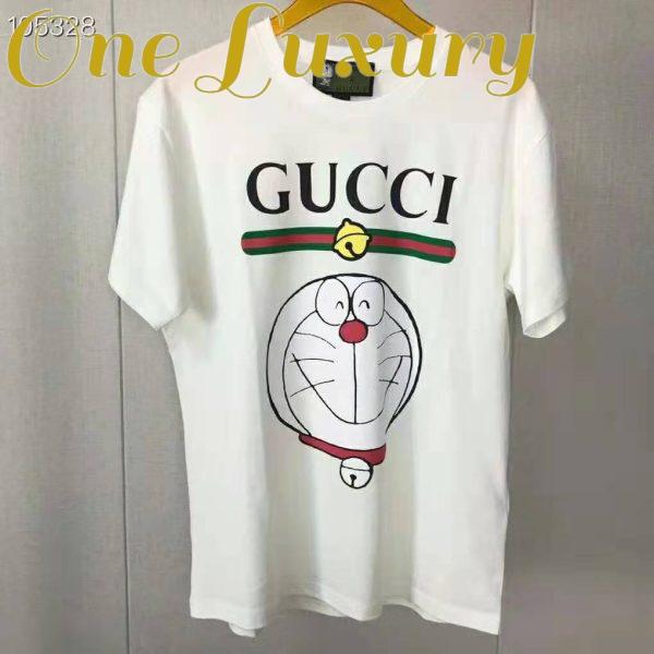 Replica Gucci Women Doraemon x Gucci Cotton T-shirt Ivory Jersey Crewneck Oversize Fit 3