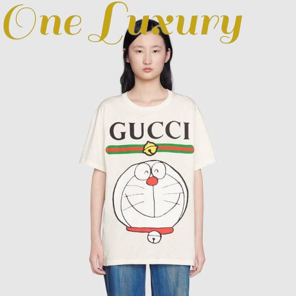 Replica Gucci Women Doraemon x Gucci Cotton T-shirt Ivory Jersey Crewneck Oversize Fit 10