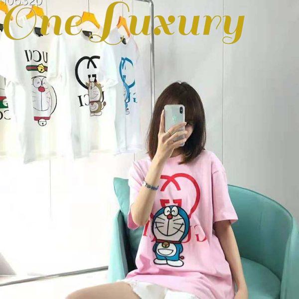 Replica Gucci Women Doraemon x Gucci Cotton T-Shirt Pink Jersey Crewneck Oversize Fit 7