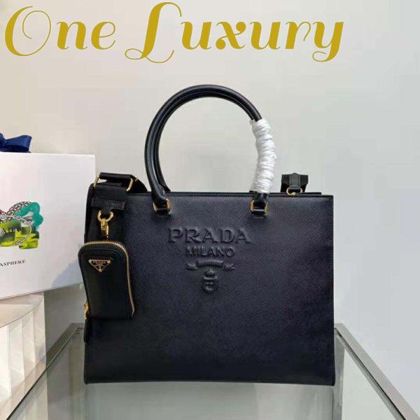 Replica Prada Women Large Saffiano Leather Handbag-Black 3