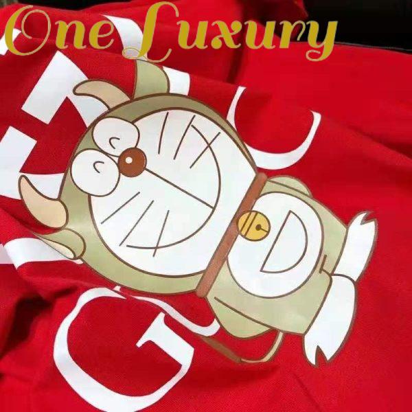 Replica Gucci Women Doraemon x Gucci Oversize T-Shirt Crewneck Red Cotton Jersey 3
