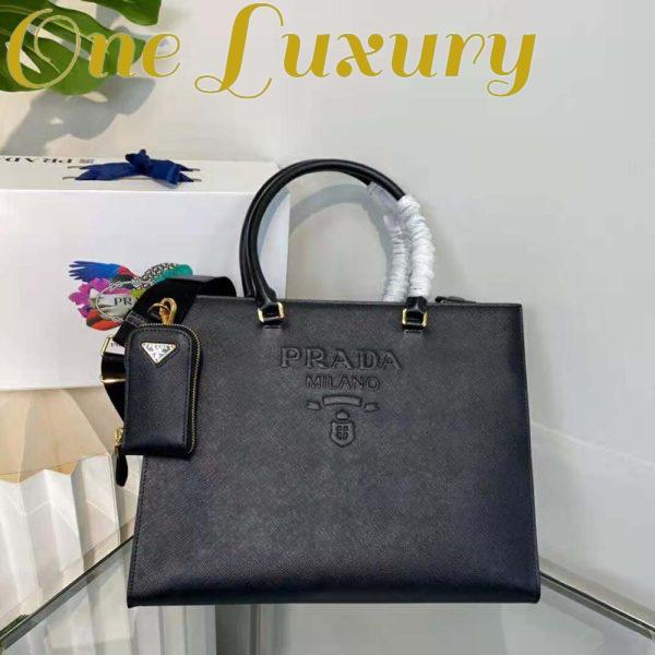 Replica Prada Women Large Saffiano Leather Handbag-Black 5
