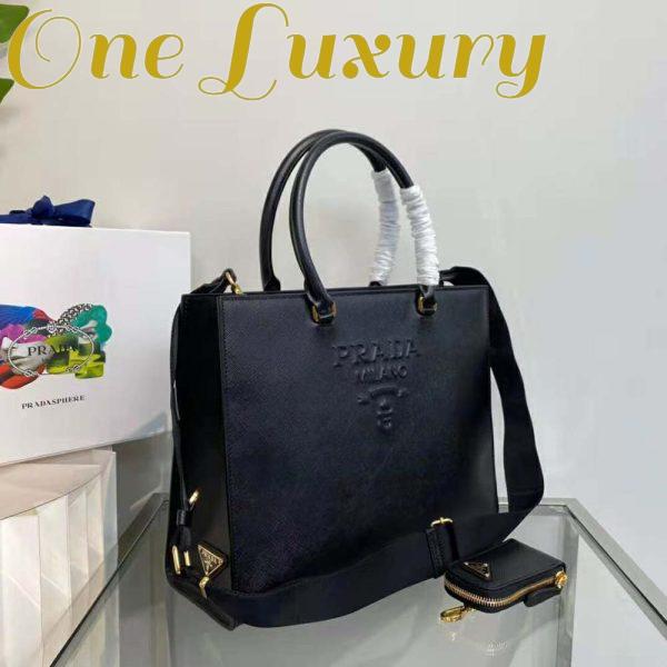 Replica Prada Women Large Saffiano Leather Handbag-Black 6
