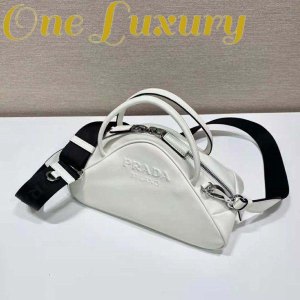 Replica Prada Women Leather Prada Triangle Bag-White 6