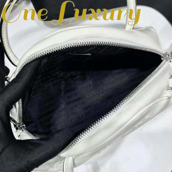 Replica Prada Women Leather Prada Triangle Bag-White 10