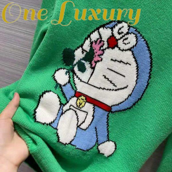Replica Gucci Women Doraemon x Gucci Wool Sweater Green Wool Crewneck 6