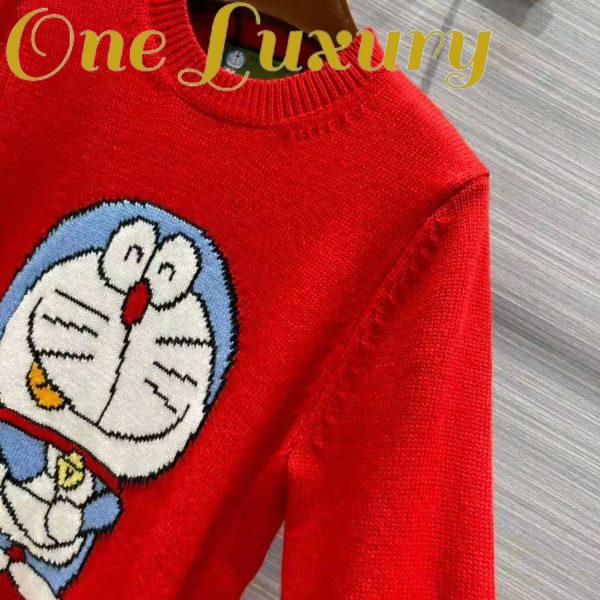 Replica Gucci Women Doraemon x Gucci Wool Sweater Red Wool Crewneck 5