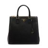 Replica Prada Women Medium Leather Handbag with the Prada Metal Lettering Logo Illuminating Its Center-Black 11