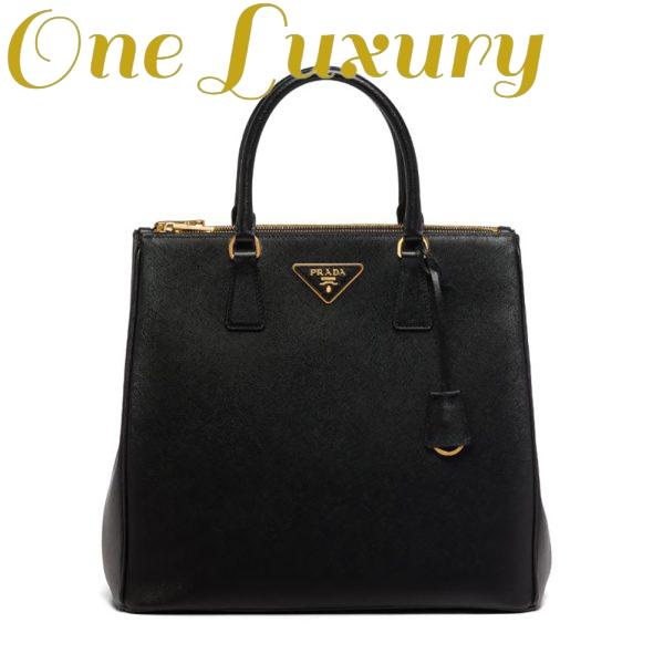 Replica Prada Women Medium Prada Galleria Saffiano Leather Bag-Black 2