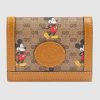 Replica Gucci GG Unisex Disney x Gucci Card Case Wallet-Brown