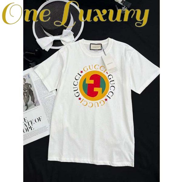 Replica Gucci Women GG Cotton Jersey Printed T-Shirt Off White Crewneck Short Sleeves 2