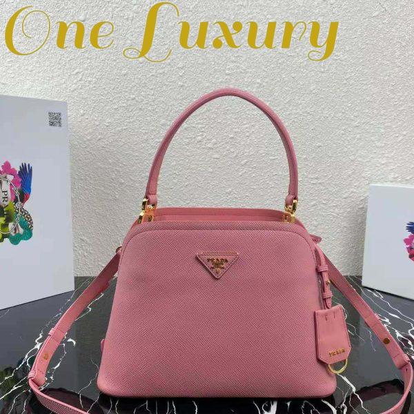 Replica Prada Women Medium Saffiano Leather Prada Matinee Bag-Pink 3