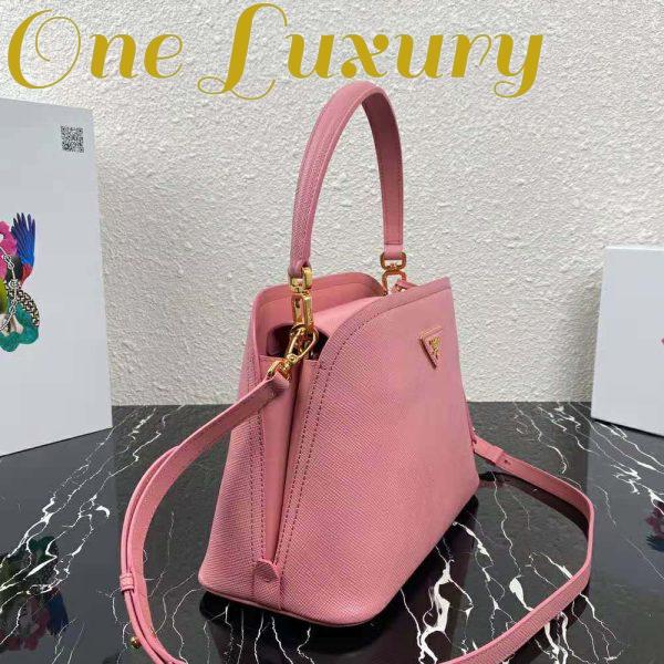 Replica Prada Women Medium Saffiano Leather Prada Matinee Bag-Pink 5