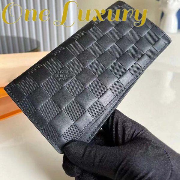 Replica Louis Vuitton LV Unisex Brazza Wallet Black Damier Infini Leather 3