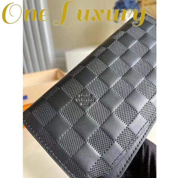 Replica Louis Vuitton LV Unisex Brazza Wallet Black Damier Infini Leather 7