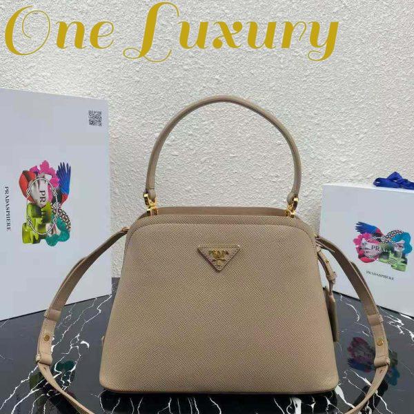 Replica Prada Women Medium Saffiano Leather Prada Matinee Bag-Sandy 3