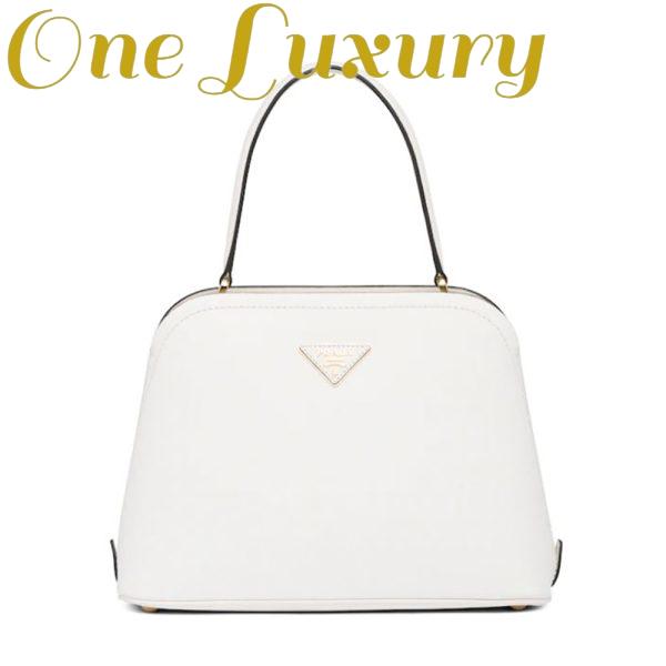 Replica Prada Women Medium Saffiano Leather Prada Matinee Bag-White